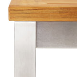 NNEVL Bar Table 120x60x105 cm Solid Teak Wood and Stainless Steel