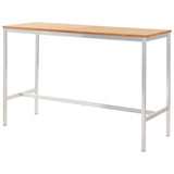 NNEVL Bar Table 160x60x105 cm Solid Teak Wood and Stainless Steel