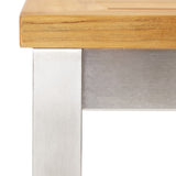 NNEVL Bar Table 160x60x105 cm Solid Teak Wood and Stainless Steel