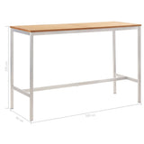 NNEVL Bar Table 160x60x105 cm Solid Teak Wood and Stainless Steel