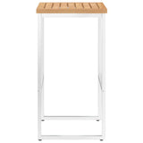NNEVL Bar Stools 4 pcs Solid Teak Wood and Stainless Steel