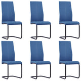 NNEVL Dining Chairs 6 pcs Blue Faux Leather