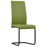 NNEVL Cantilever Dining Chairs 6 pcs Green Faux Leather