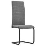 NNEVL Cantilever Dining Chairs 6 pcs Light Grey Fabric