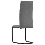 NNEVL Cantilever Dining Chairs 6 pcs Light Grey Fabric