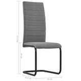 NNEVL Cantilever Dining Chairs 6 pcs Light Grey Fabric