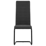 NNEVL Cantilever Dining Chairs 6 pcs Dark Grey Fabric