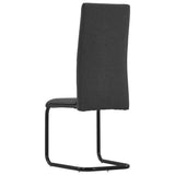 NNEVL Cantilever Dining Chairs 6 pcs Dark Grey Fabric