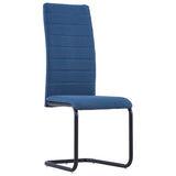 NNEVL Cantilever Dining Chairs 6 pcs Blue Fabric
