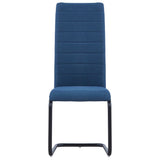 NNEVL Cantilever Dining Chairs 6 pcs Blue Fabric