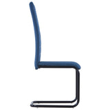NNEVL Cantilever Dining Chairs 6 pcs Blue Fabric