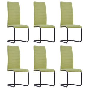 NNEVL Cantilever Dining Chairs 6 pcs Green Fabric