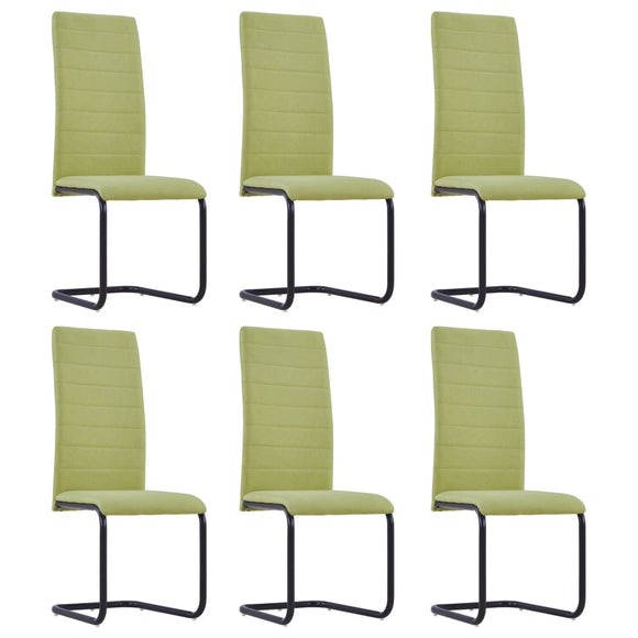 NNEVL Cantilever Dining Chairs 6 pcs Green Fabric