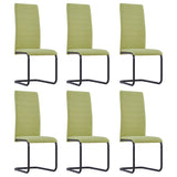 NNEVL Cantilever Dining Chairs 6 pcs Green Fabric