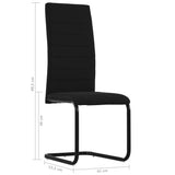 NNEVL Cantilever Dining Chairs 6 pcs Black Fabric