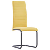 NNEVL Cantilever Dining Chairs 6 pcs Yellow Fabric