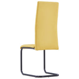 NNEVL Cantilever Dining Chairs 6 pcs Yellow Fabric