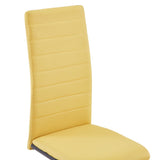 NNEVL Cantilever Dining Chairs 6 pcs Yellow Fabric
