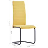 NNEVL Cantilever Dining Chairs 6 pcs Yellow Fabric