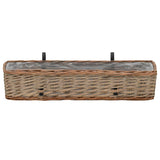 NNEVL Balcony Planter 2 pcs Wicker with PE Lining 80 cm