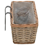 NNEVL Balcony Planter 2 pcs Wicker with PE Lining 80 cm
