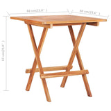NNEVL Folding Bistro Table 60x60x65 cm Solid Teak Wood