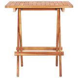 NNEVL 3 Piece Folding Bistro Set Solid Teak Wood