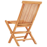 NNEVL 3 Piece Folding Bistro Set Solid Teak Wood