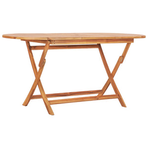 NNEVL Folding Garden Table 160x80x75 cm Solid Teak Wood