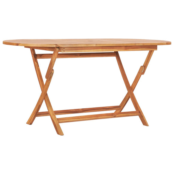 NNEVL Folding Garden Table 160x80x75 cm Solid Teak Wood