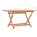 NNEVL Folding Garden Table 160x80x75 cm Solid Teak Wood
