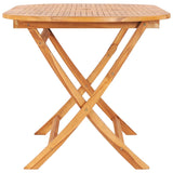 NNEVL 7 Piece Folding Outdoor Dining Set Solid Teak Wood