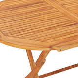 NNEVL 7 Piece Folding Outdoor Dining Set Solid Teak Wood