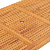 NNEVL 7 Piece Folding Outdoor Dining Set Solid Teak Wood