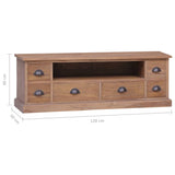 NNEVL TV Cabinet 120x30x40 cm Solid Teak Wood