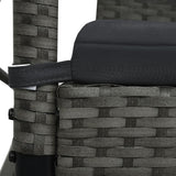 NNEVL 3-seater Garden Swing Bench with Canopy Poly Rattan Grey