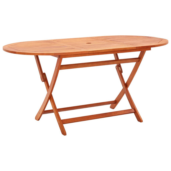NNEVL Folding Garden Table 160x85x74 cm Solid Eucalyptus Wood