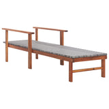 NNEVL Sun Lounger Poly Rattan and Solid Acacia Wood Grey