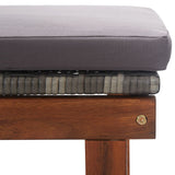 NNEVL Sun Lounger with Cushion Poly Rattan and Solid Acacia Wood Grey