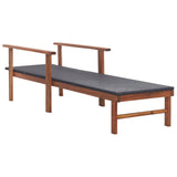 NNEVL Sun Lounger Poly Rattan and Solid Acacia Wood Black