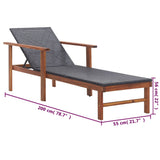 NNEVL Sun Lounger Poly Rattan and Solid Acacia Wood Black
