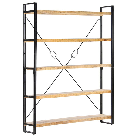 NNEVL 5-Tier Bookcase 140x30x180 cm Solid Mango Wood