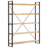 NNEVL 5-Tier Bookcase 140x30x180 cm Solid Mango Wood