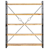 NNEVL 5-Tier Bookcase 140x30x180 cm Solid Mango Wood