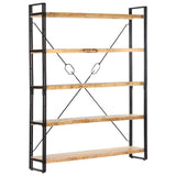 NNEVL 5-Tier Bookcase 140x30x180 cm Solid Mango Wood