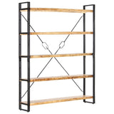 NNEVL 5-Tier Bookcase 140x30x180 cm Solid Mango Wood