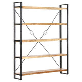 NNEVL 5-Tier Bookcase 140x30x180 cm Solid Mango Wood