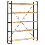 NNEVL 5-Tier Bookcase 140x30x180 cm Solid Mango Wood