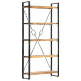 NNEVL 5-Tier Bookcase 90x30x180 cm Solid Mango Wood