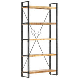 NNEVL 5-Tier Bookcase 90x30x180 cm Solid Mango Wood